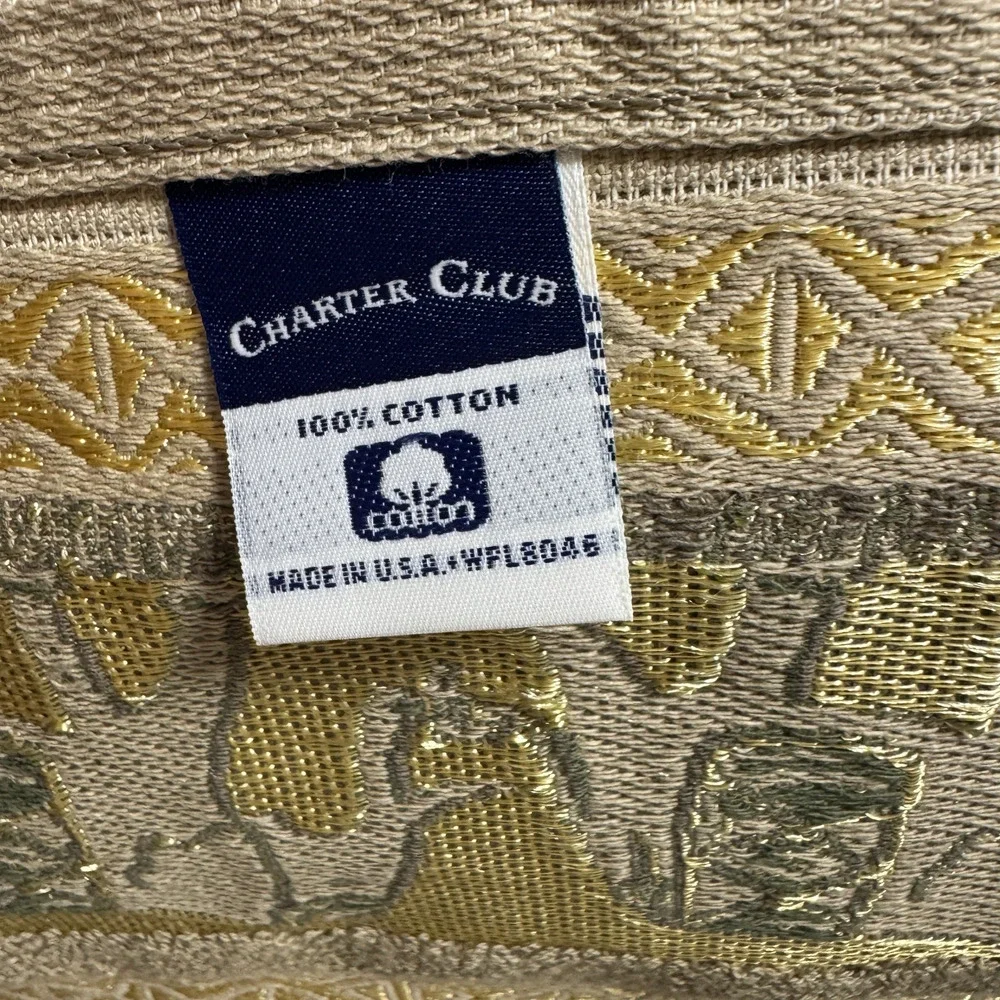 Charter Club 3 Bath Towels 4 Wash Cloth Elephant Safari Egyptian Gold Camel NEW